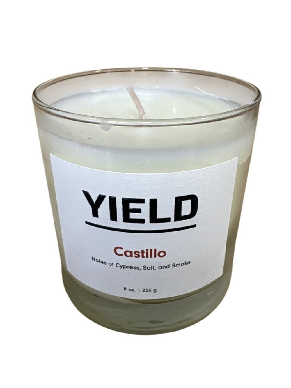Yield Castillo 8 Oz Candle Cypress Salt Smoke Soy Wax Ritz Naples NEW